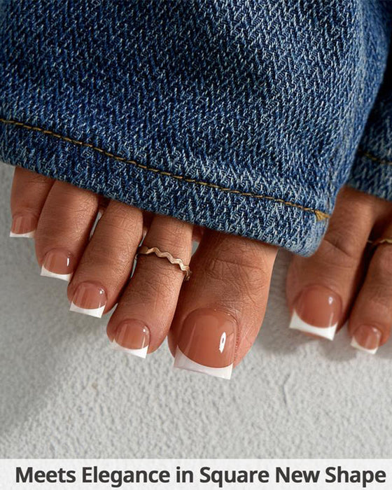 French Short Nude Toe Nails