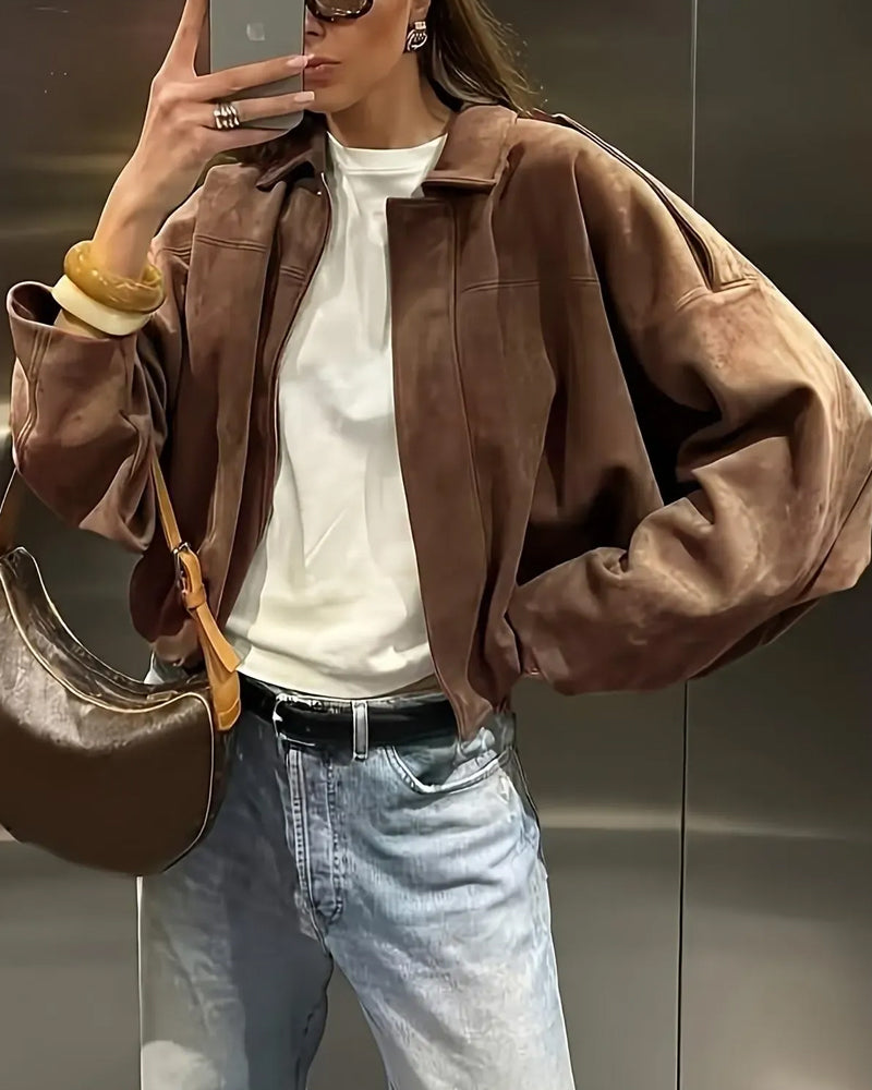 Fashion Suede Lapel Jacket