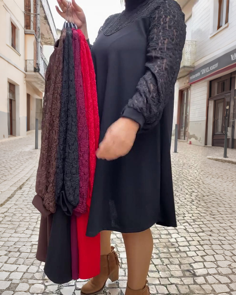 Fashionable Lace Patchwork Dress