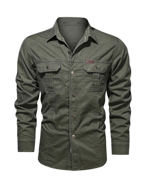 Men's Workwear Pocket Solid Color Shirt