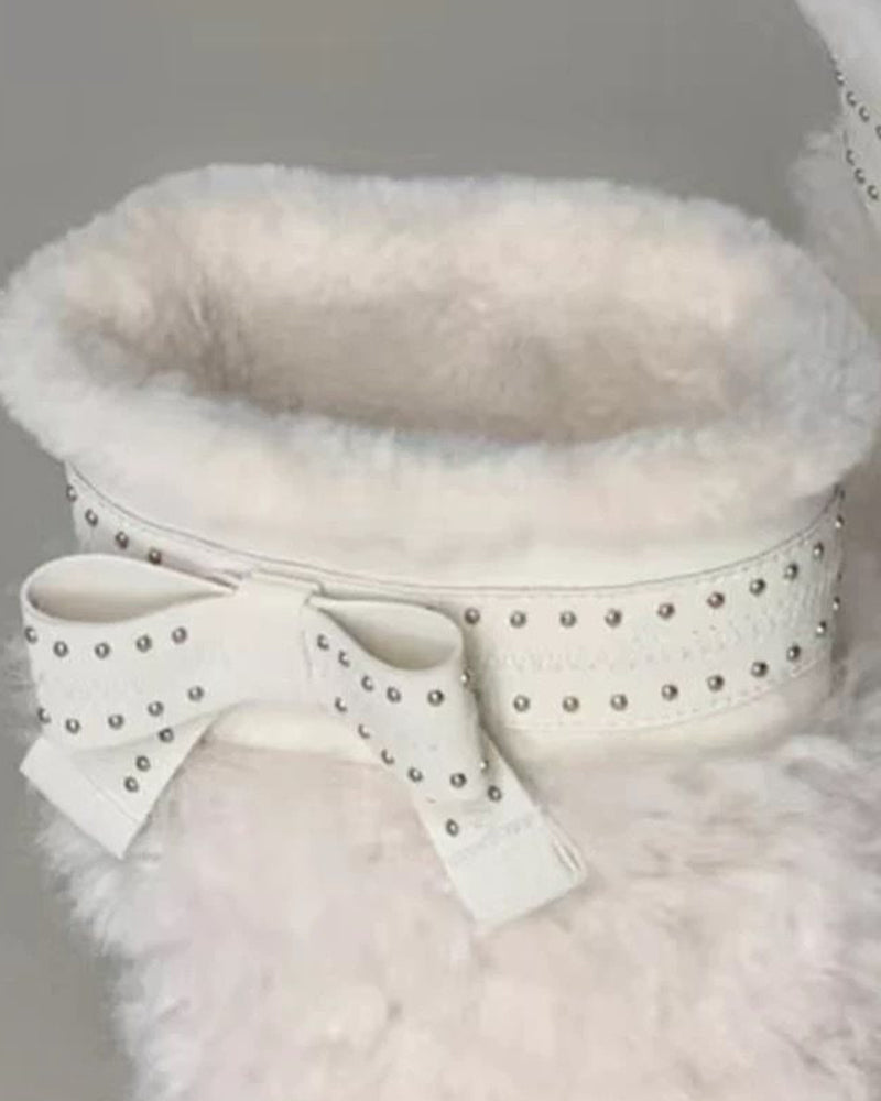 Women's Fur Lined Flat Snow Boots