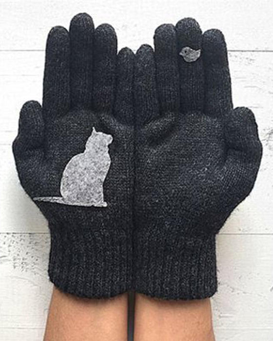 Cat style cotton gloves