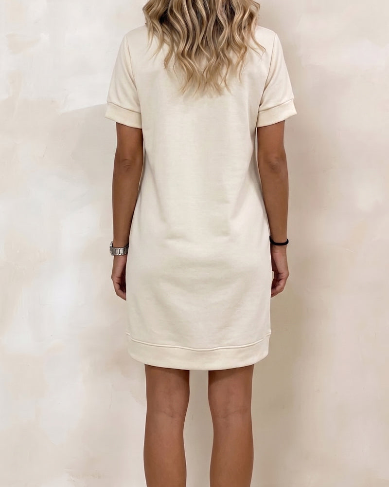 Fashion V-Neck Short-Sleeved Dress