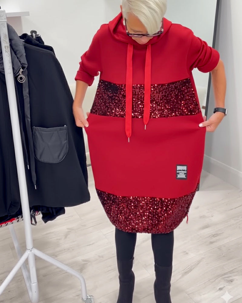 Hooded Fashion Patchwork Dress