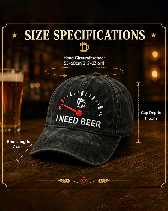 Dashboard Beer Embroidered Baseball Cap