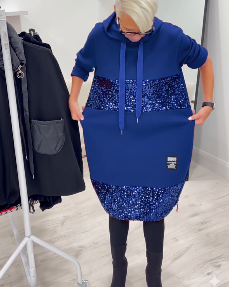 Hooded Fashion Patchwork Dress