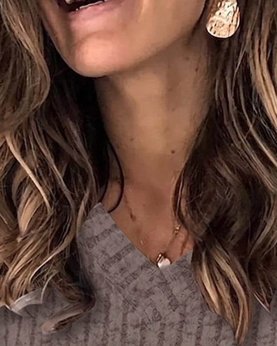 V-Neck Long Sleeve Top