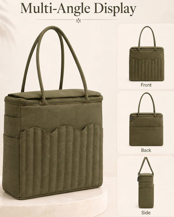 Canvas Yarn Storage Bag with Needle Pockets