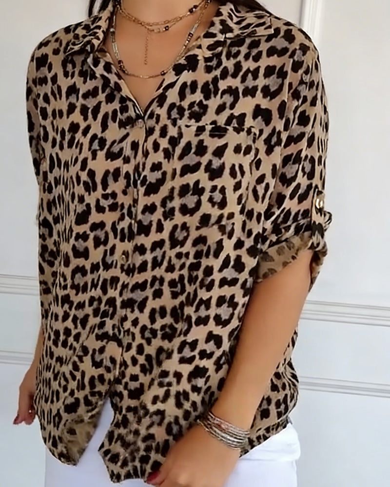 Leopard Print Fashion Blouses