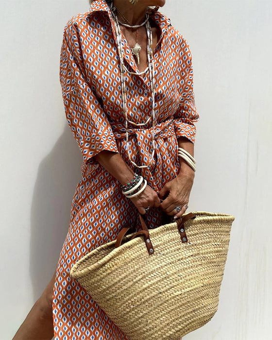 Side-Slit Shirt Dress