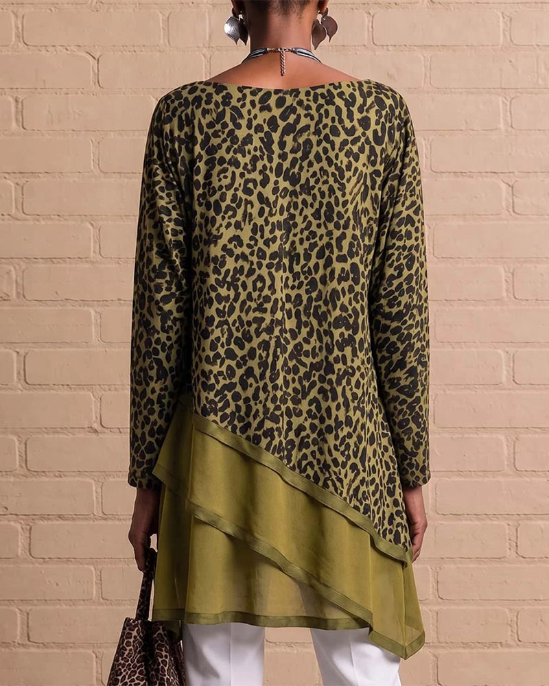 Leopard-Print Top With An Asymmetric Hem