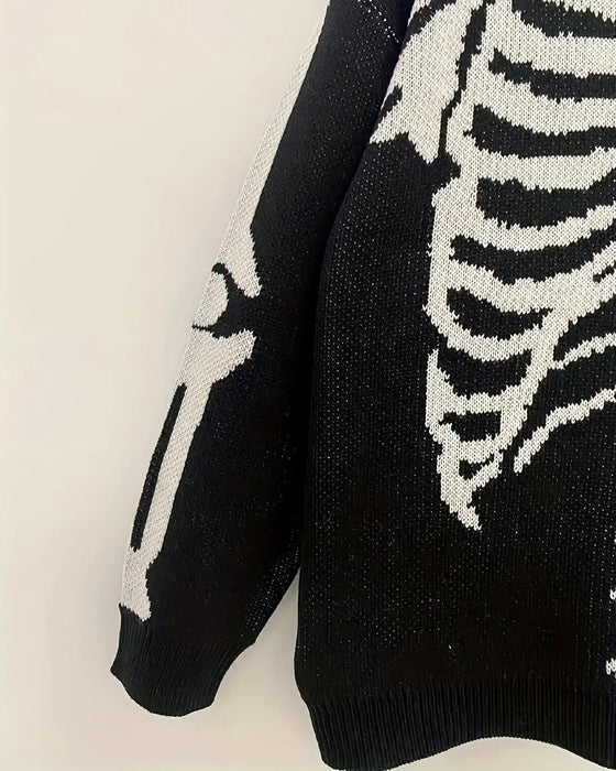 Round Neck Long Sleeve Printed Pullover