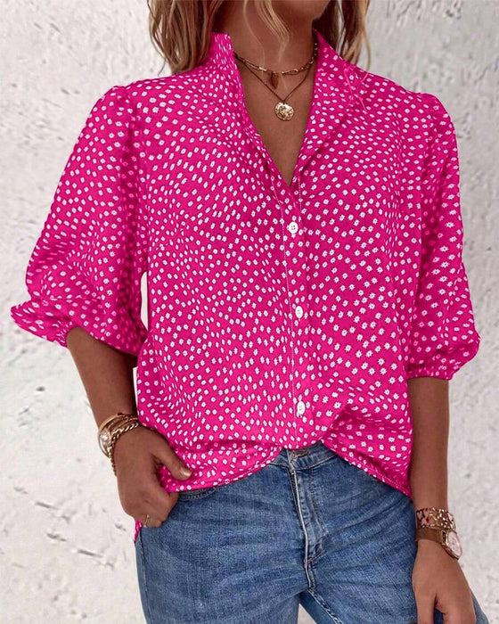 Small Floral Puff Sleeve Shirt