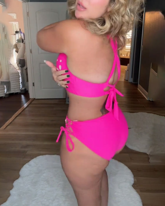 Sexy Solid Color Two-Piece Bikini Swimsuit