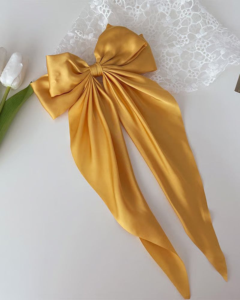 🔥Large Bow Hair Clip for Women – Wedding & Everyday Ponytail Accessory with Long Tail
