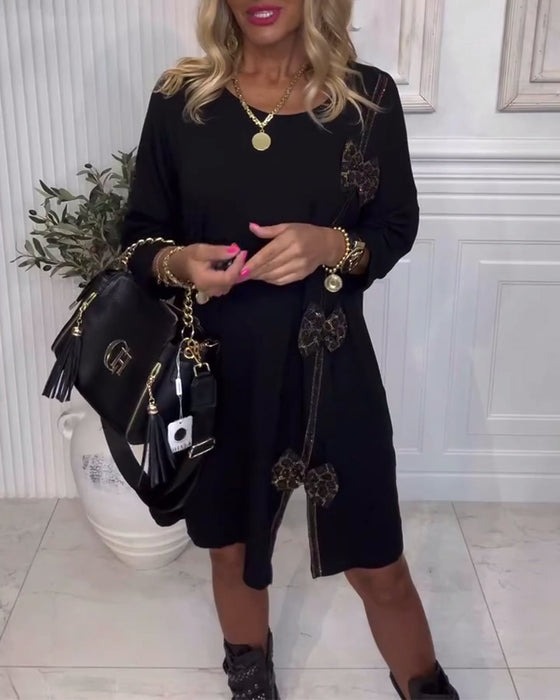 Fashion Solid Color Bow Design Dress