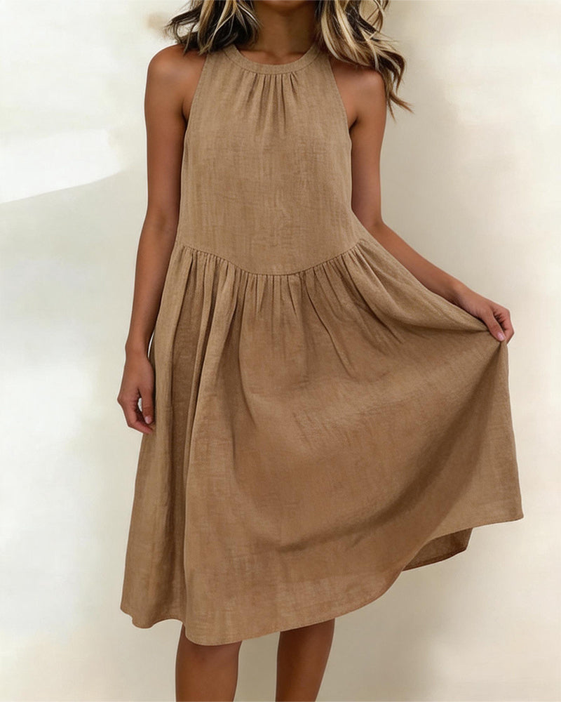Halter Sleeveless A-Line Dress