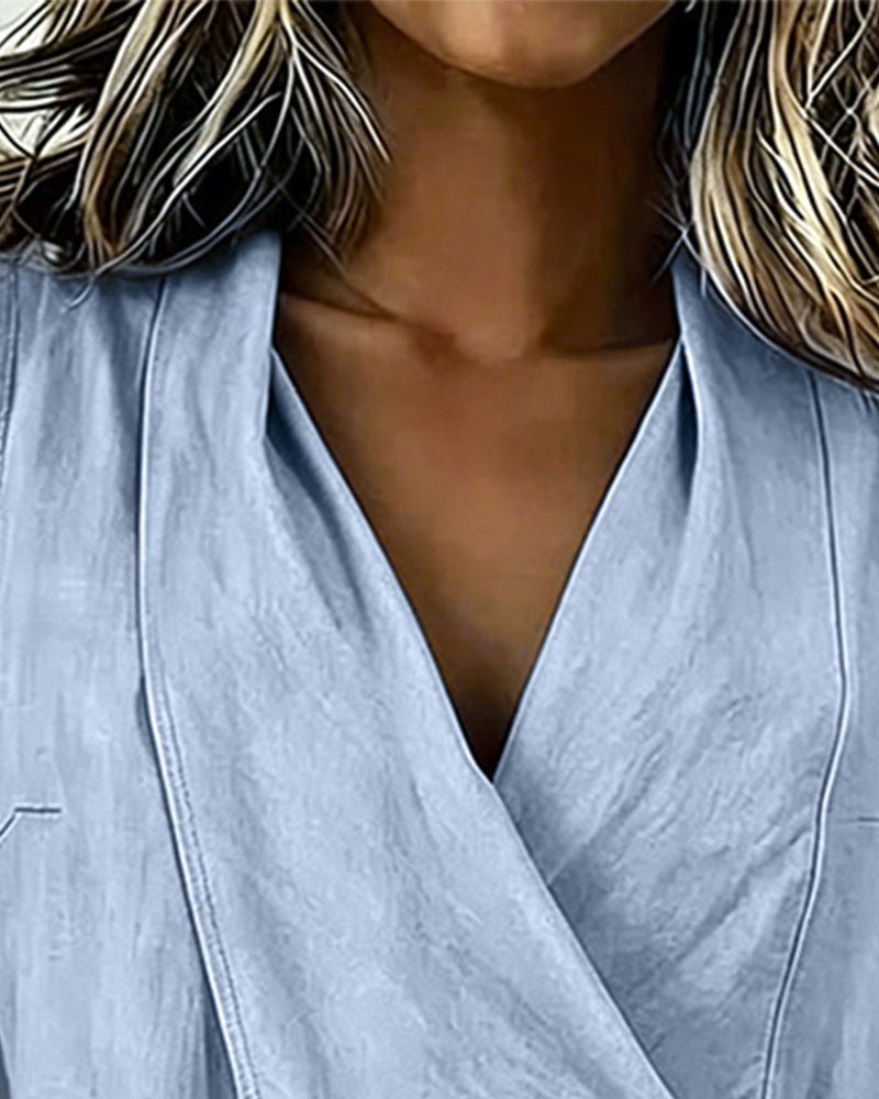 Crisscross Tie Cotton Linen Solid Tank Top