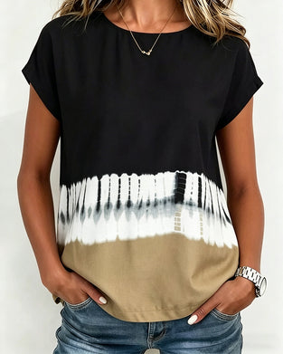 Gradient Print Casual Short Sleeve T-Shirt