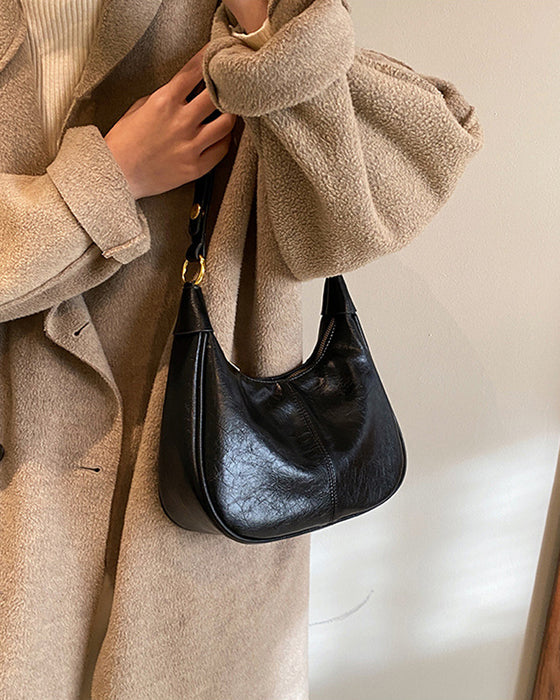 Waxed Leather Underarm Bag