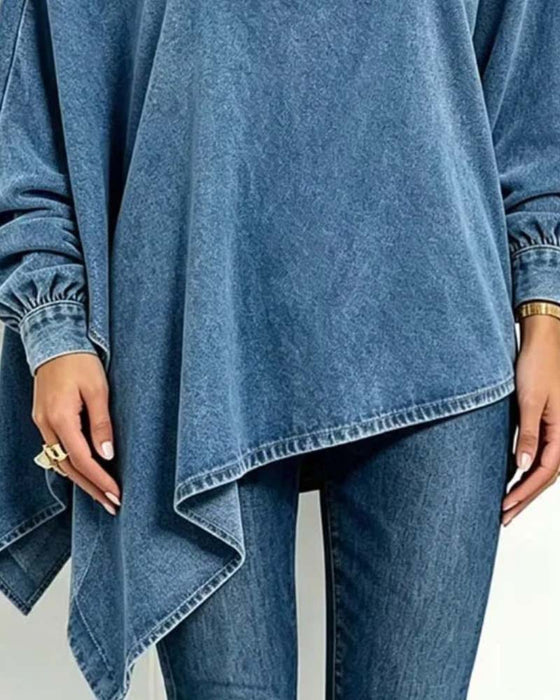 Off-Shoulder Irregular Casual Blouse