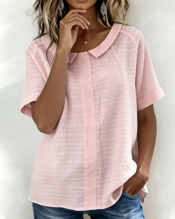 Textured Peter Pan Collar Blouse