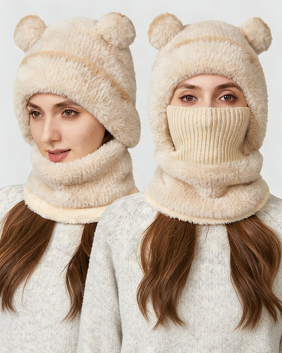 Autumn And Winter Integrated Warm Knitted Hat