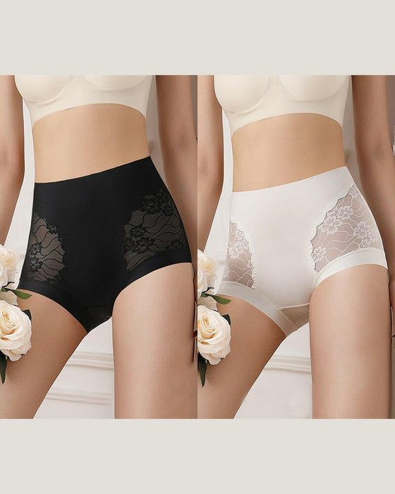 Women’s High-Waist Lace Seamless Stretch Silky Underwear