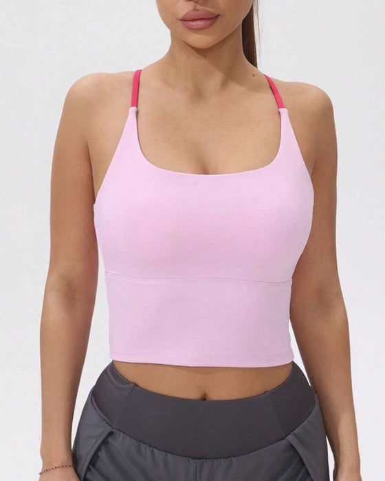 Integrated Chest Pad Sports Tank Top