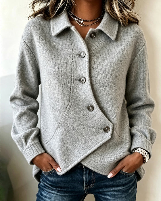 Solid Irregular Casual Coat