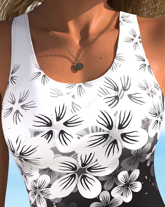 Fashion Floral Print One-Piece