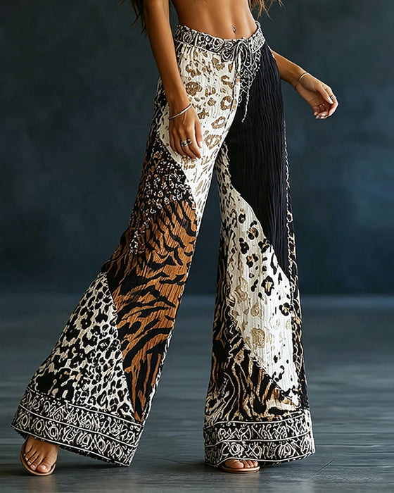 Casual Mid Waist Pocket Pants