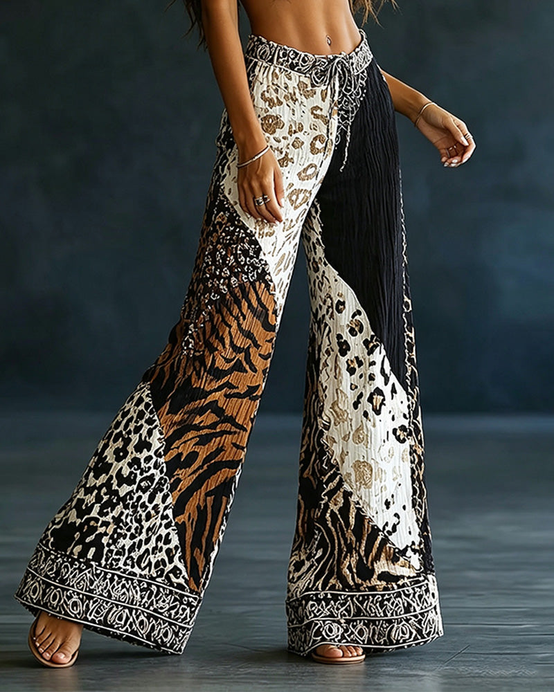 Casual Mid Waist Pocket Pants
