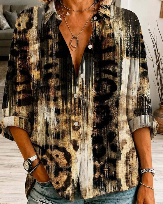Stylish Artistic Leopard Print Shirt