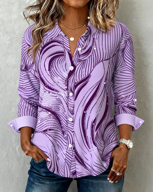 Line Long-Sleeved Printed Shirt