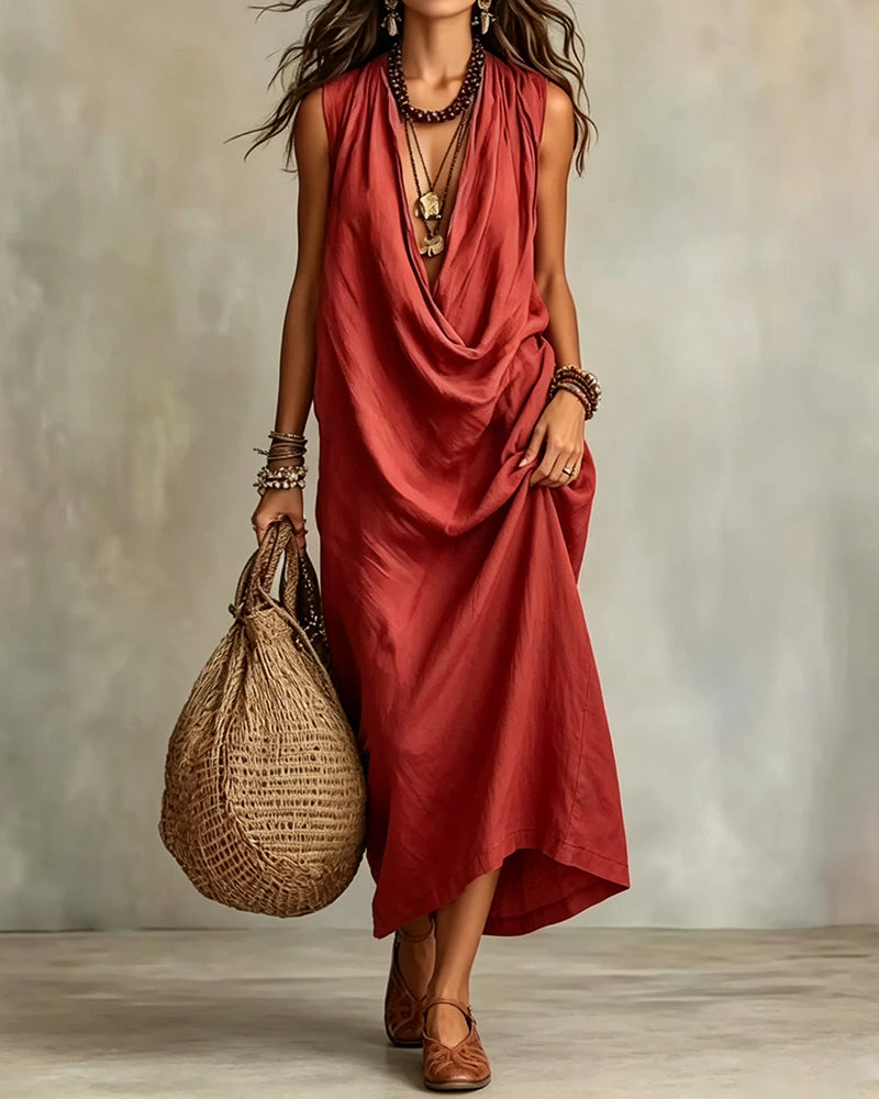 Sleeveless V-Neck Fashion Dress