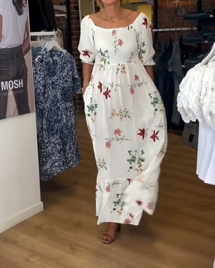 Wide Collar Printed Dress