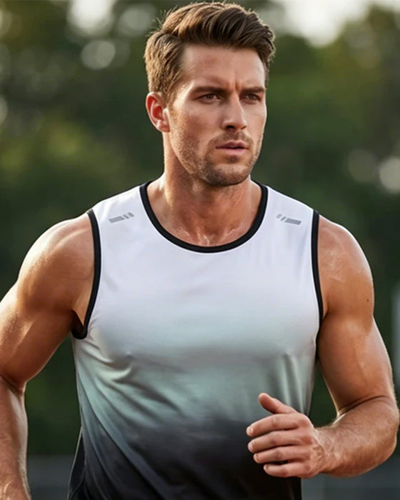 Men's Gradient Crew Neck Tank Top