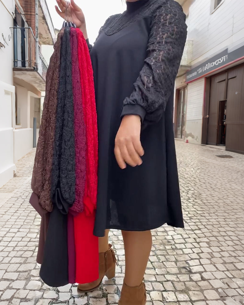 Fashionable Lace Patchwork Dress