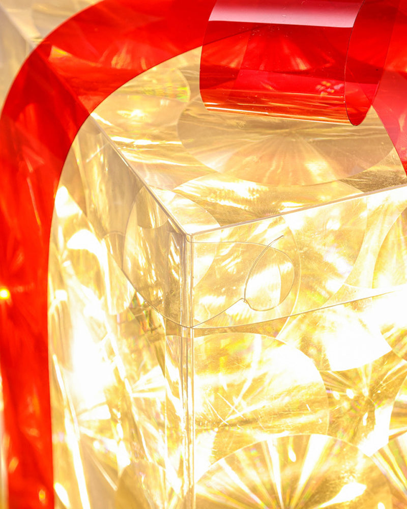 Christmas Decorations In The Form Of Glowing Gift Boxes