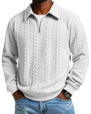🔥Special Offers - Men's Casual Half-Zip Cable Knit Pullover
