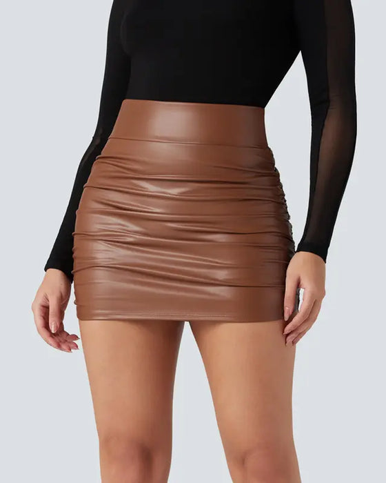 High-Waist Pleated A-Line Skirt