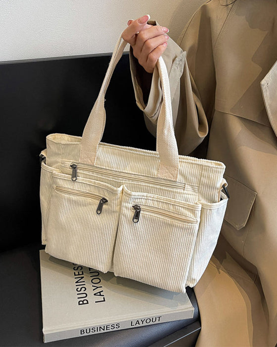 Solid color corduroy bag