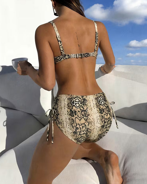 Snakeskin High Waist Bikini