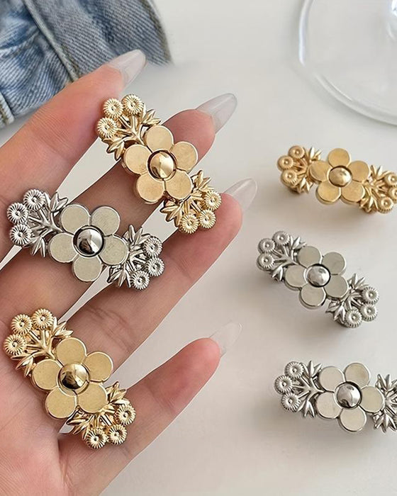 4-Piece Floral Patterned Denim Belt Tightener