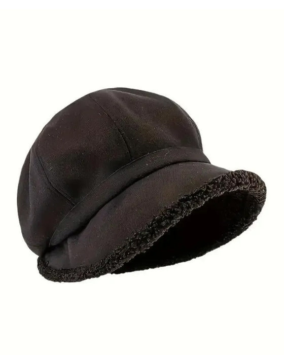 Women's Solid Color Plush Fisherman's Warm Hat