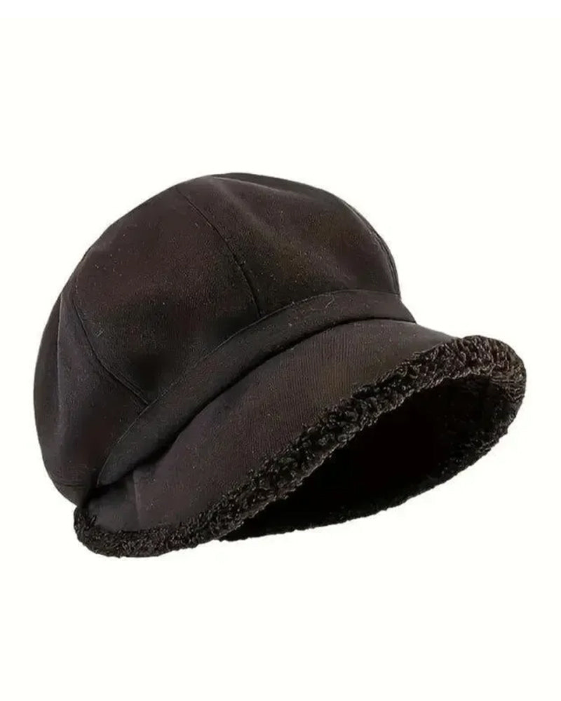 Women's Solid Color Plush Fisherman's Warm Hat