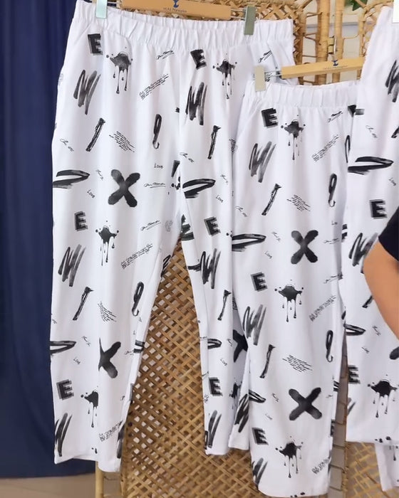 Mid-Rise Casual Printed Pants