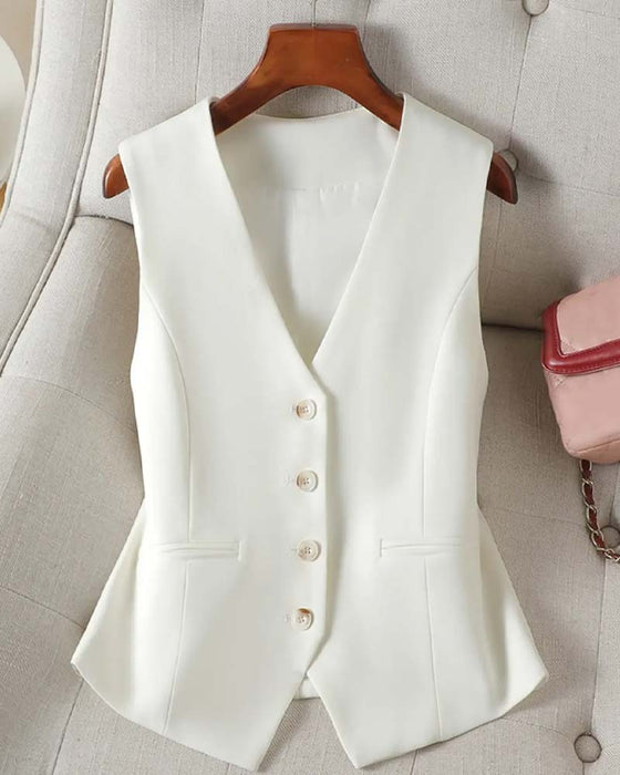 Fitted Waist-Cinching Suit Vest