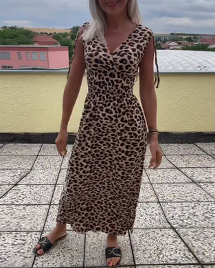 Leopard Print Sleeveless Dress
